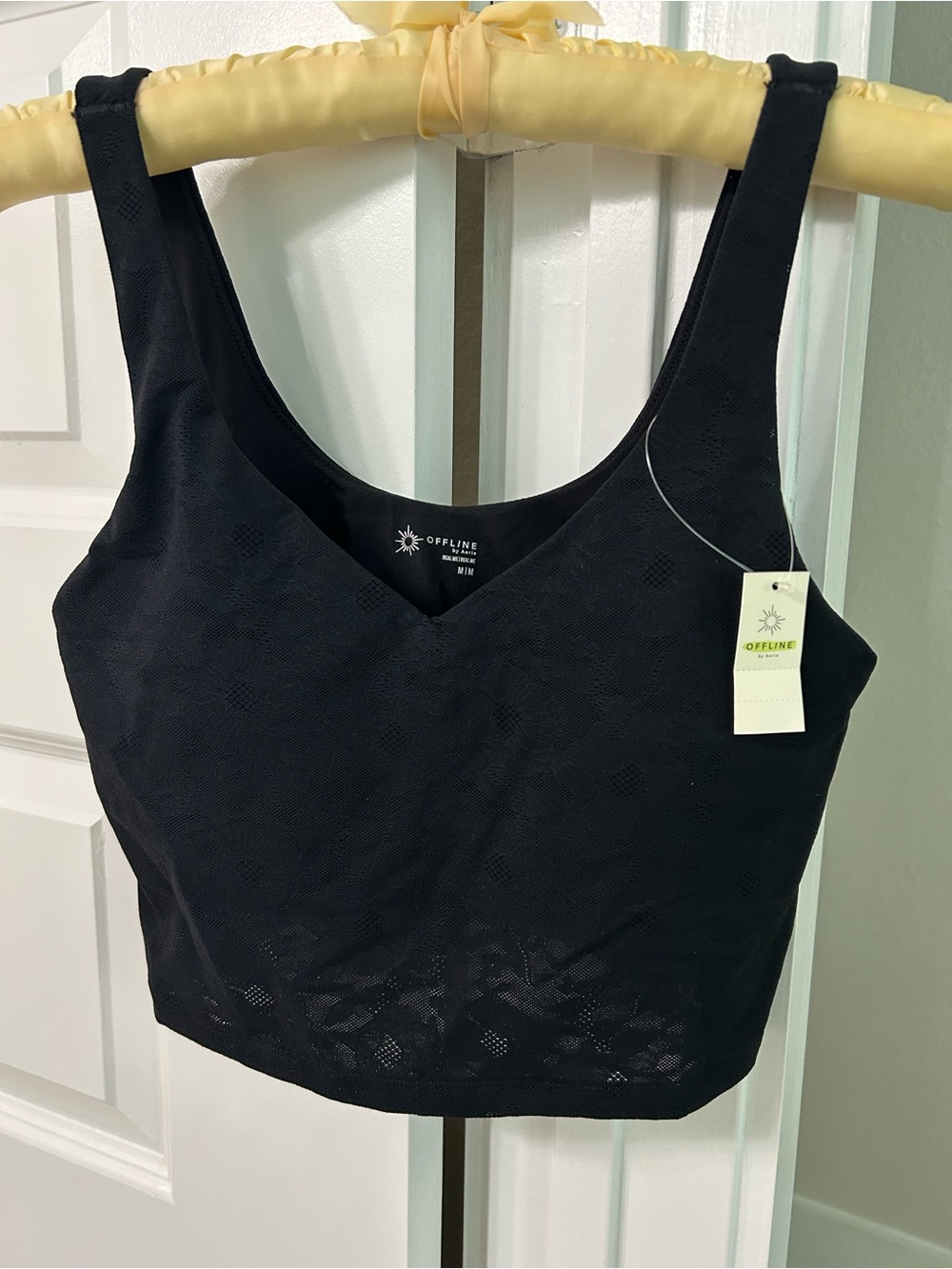 aerie Sz M, Black Lace sports bra